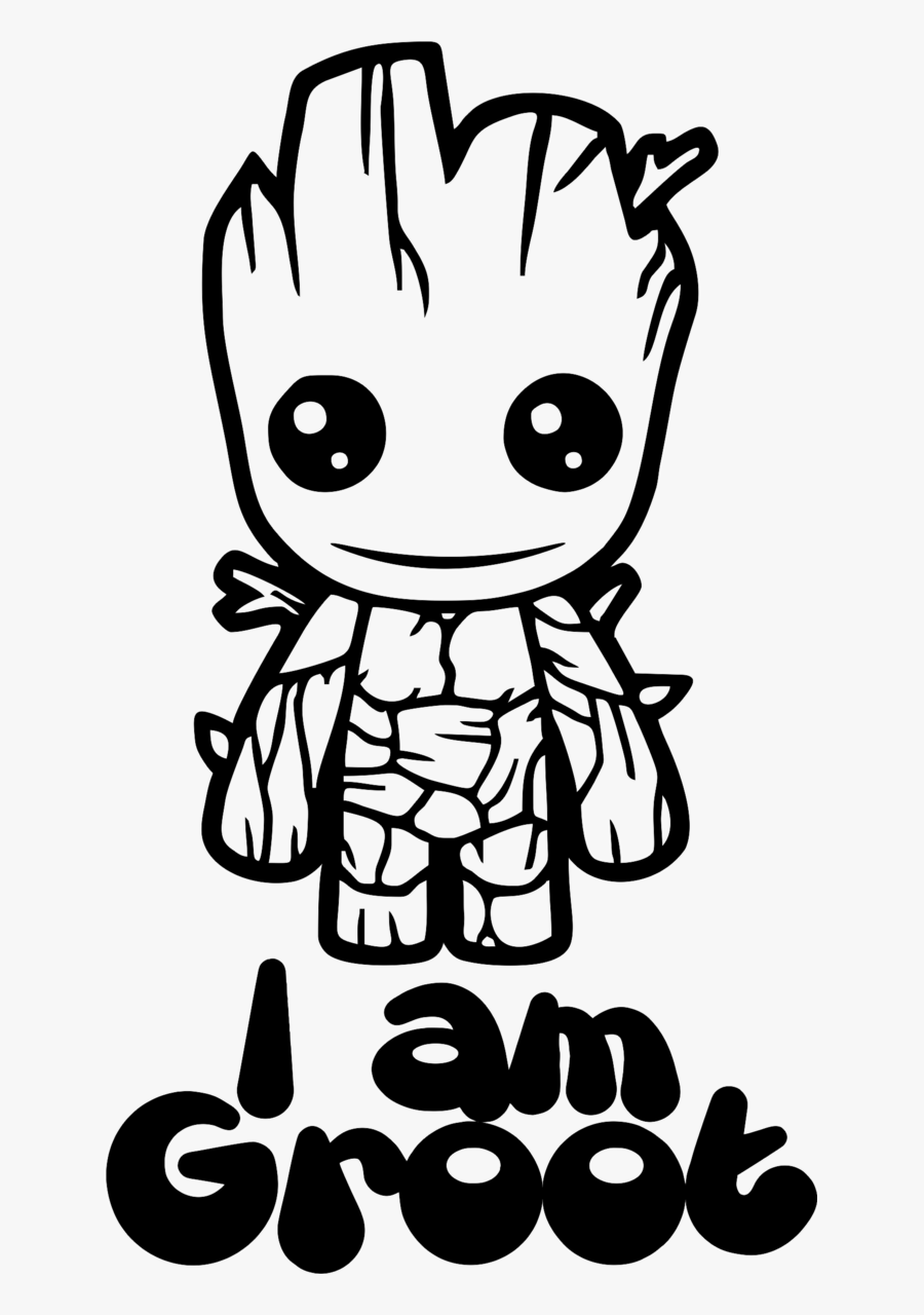 Groot Silhouette, Transparent Clipart