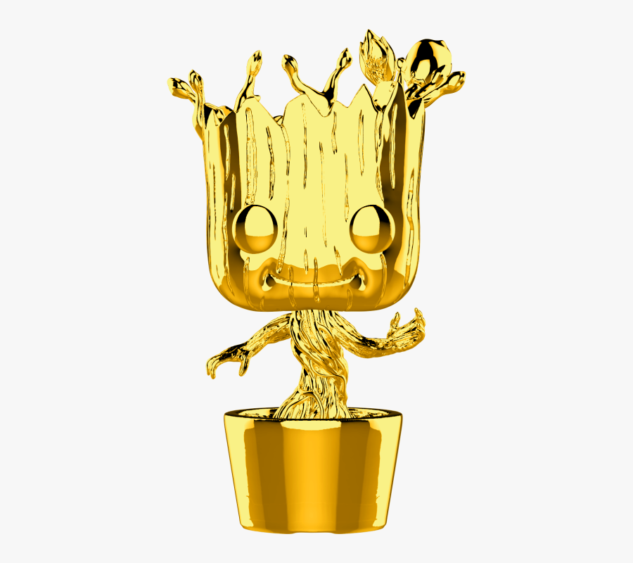 Golden Baby Groot Pop, Transparent Clipart