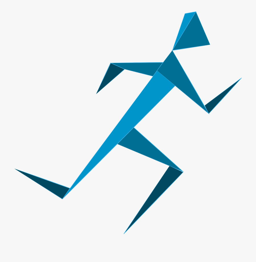 Blue Running Man, Transparent Clipart