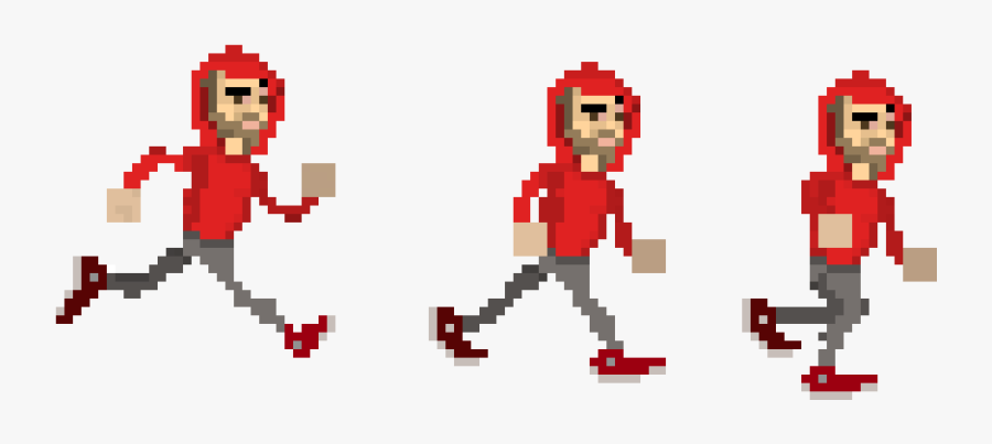 Man Run Pixel Art, Transparent Clipart