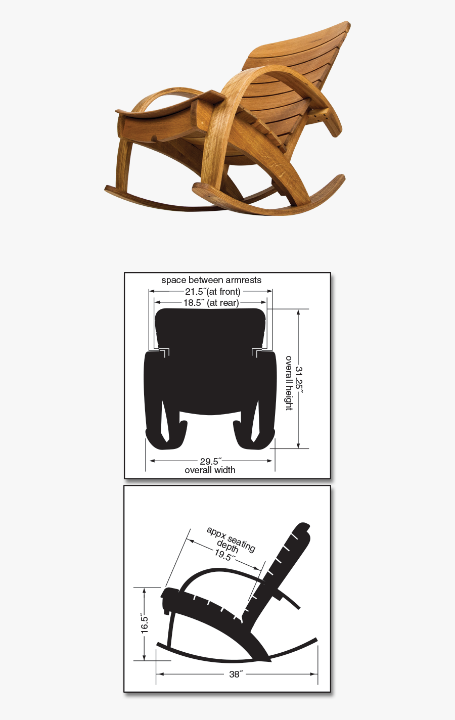 Big Bend Rocking Chair - Rocking Chair, Transparent Clipart