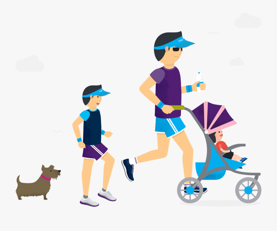 Transparent Family Bike Riding Clipart - Cartoon, Transparent Clipart