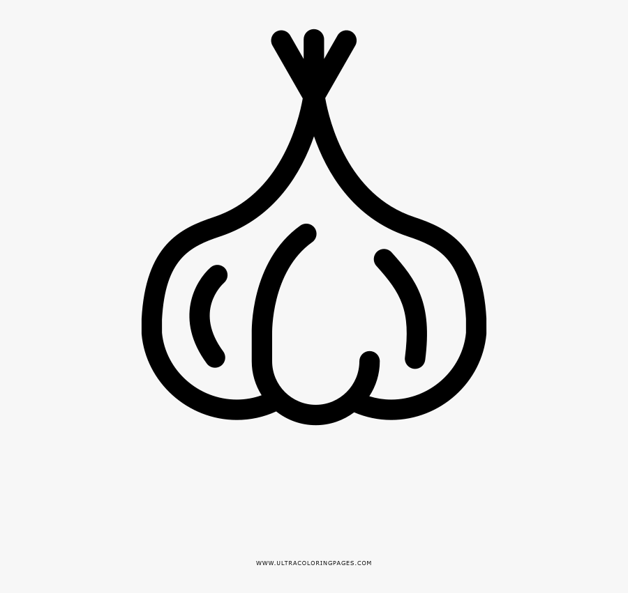 Garlic Coloring Page - Line Art, Transparent Clipart