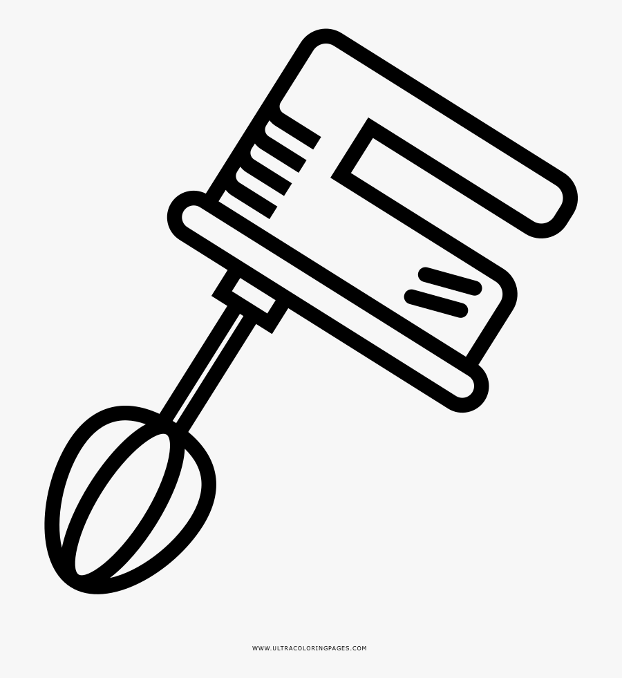 Hand Mixer Coloring Page - Handmixer Icon, Transparent Clipart