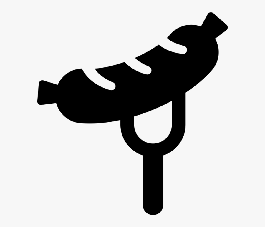 Sausage On Fork Vector, Transparent Clipart