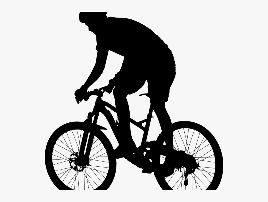 Transparent Riding Bicycle Clipart Black And White - Mountain Biking Clip Art, Transparent Clipart