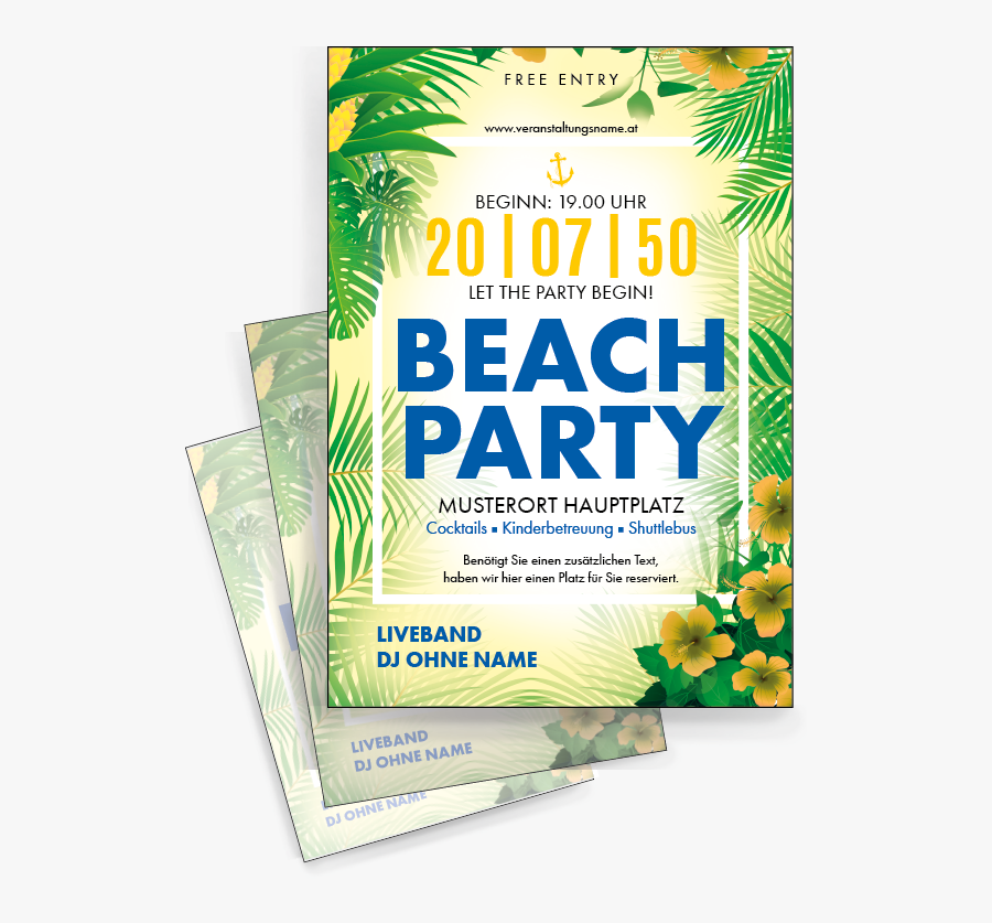 Clip Art Diverse Gratis Sommervorlagen Online - Flyer, Transparent Clipart