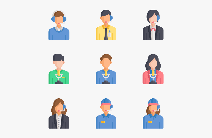 Call Center Avatars - Cartoon, Transparent Clipart