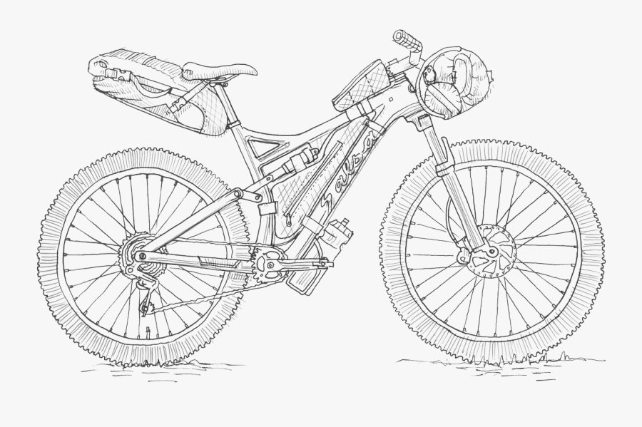 Clip Art What Is Bikepacking Com - Mtb Sketch, Transparent Clipart