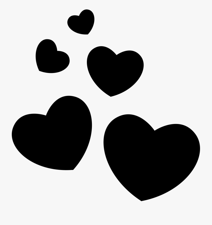 And White,clip Art,valentine"s Day - Group Of Hearts Svg, Transparent Clipart