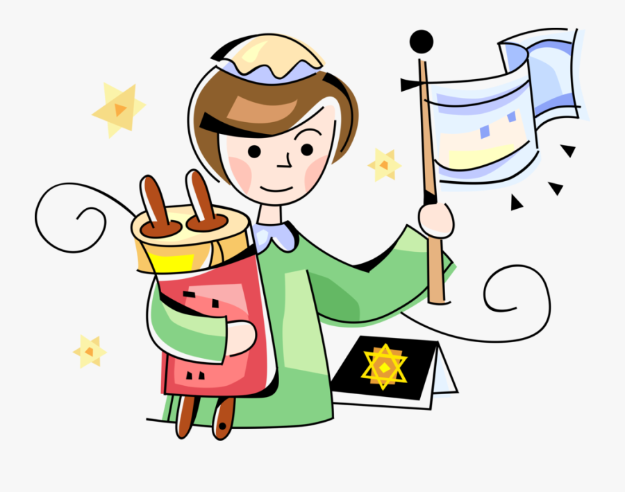 Vector Illustration Of Hebrew Sefer Torah Parchment - Cartoon, Transparent Clipart