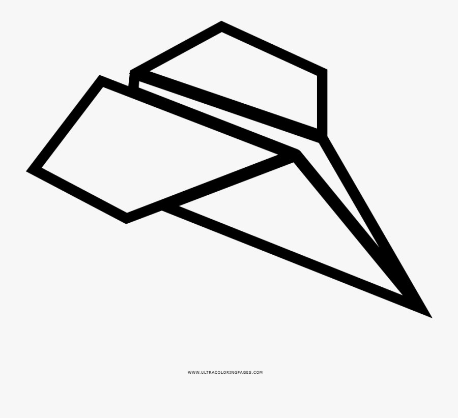 Paper Airplane Coloring Page - Line Art, Transparent Clipart