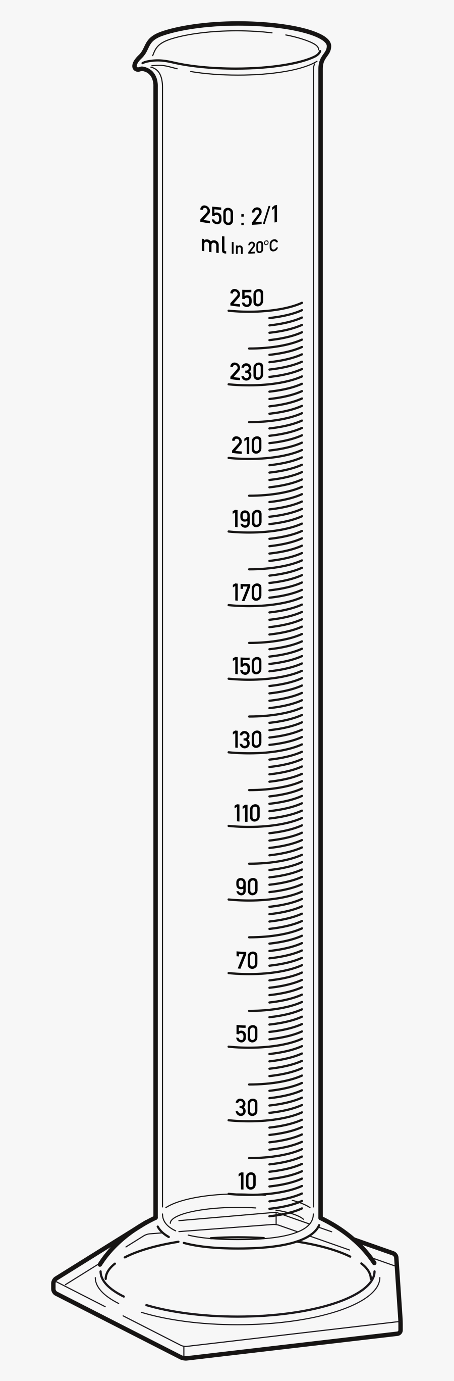 28 Collection Of 100 Ml Graduated Cylinder Drawing - 100ml Measuring Cylinder Diagram, Transparent Clipart