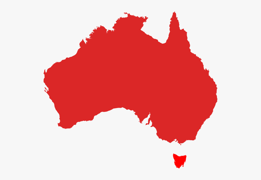 Australia Map Red, Transparent Clipart