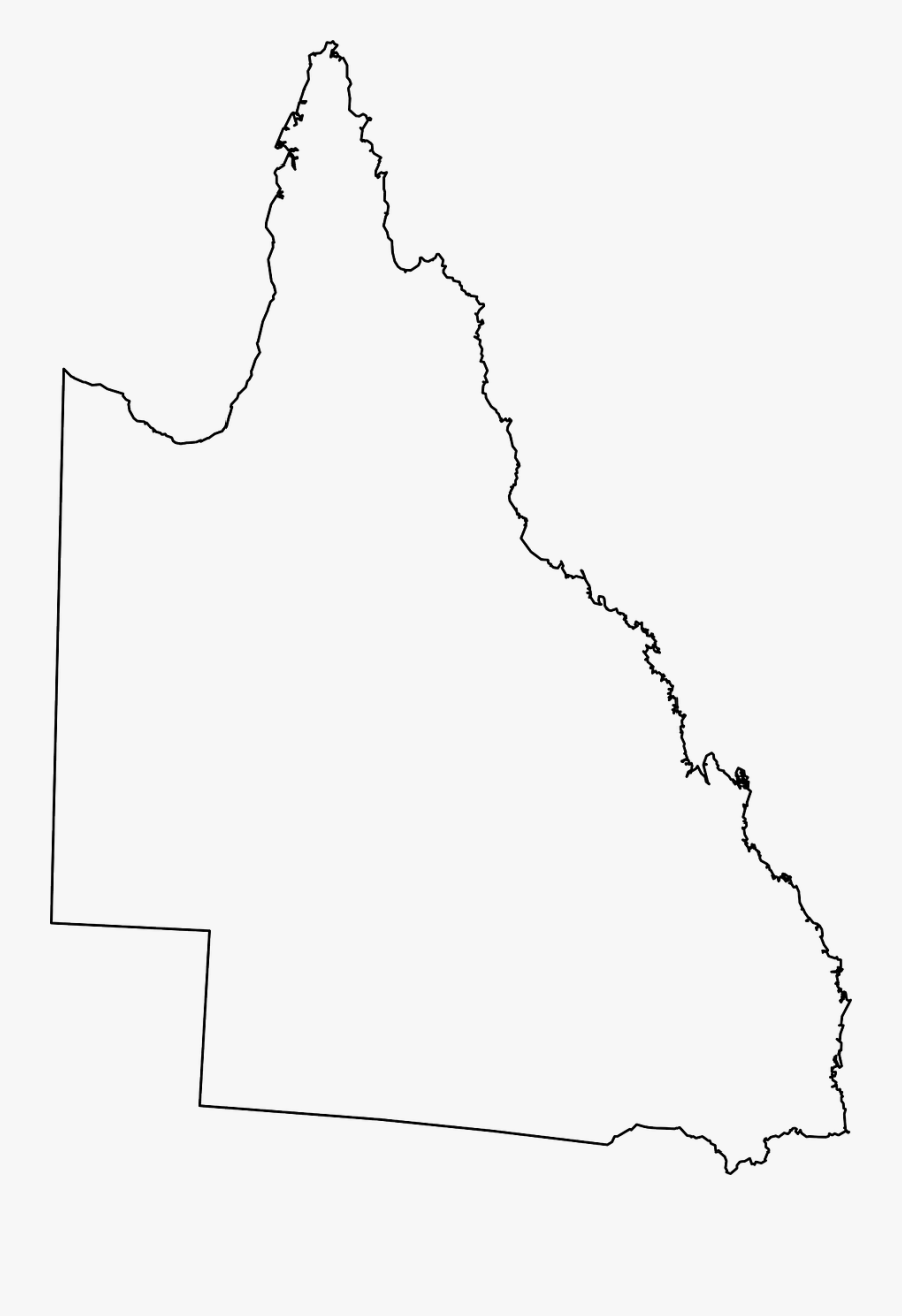 Blank Map Of Queensland, Transparent Clipart
