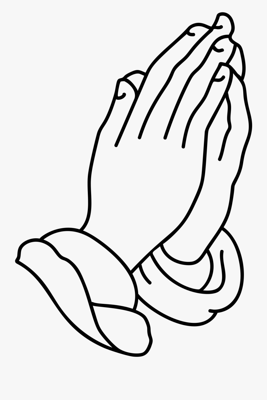 Praying Hands Lineart - Praying Hands And Cross Clip Art, Transparent Clipart