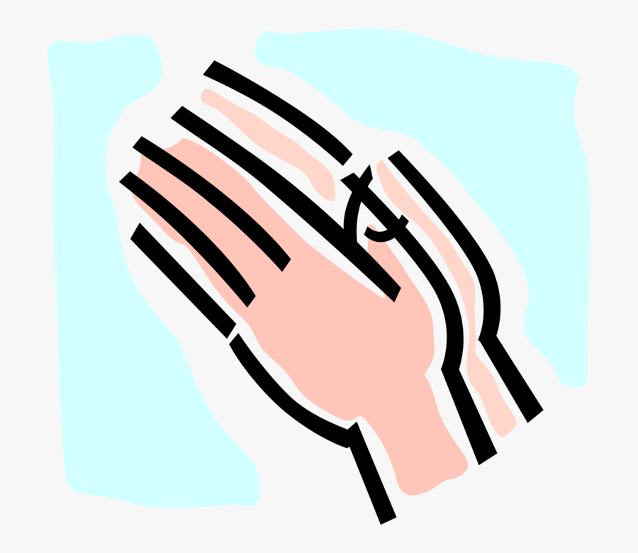 Vector Illustration Of Praying Hands Clasped Together,, Transparent Clipart