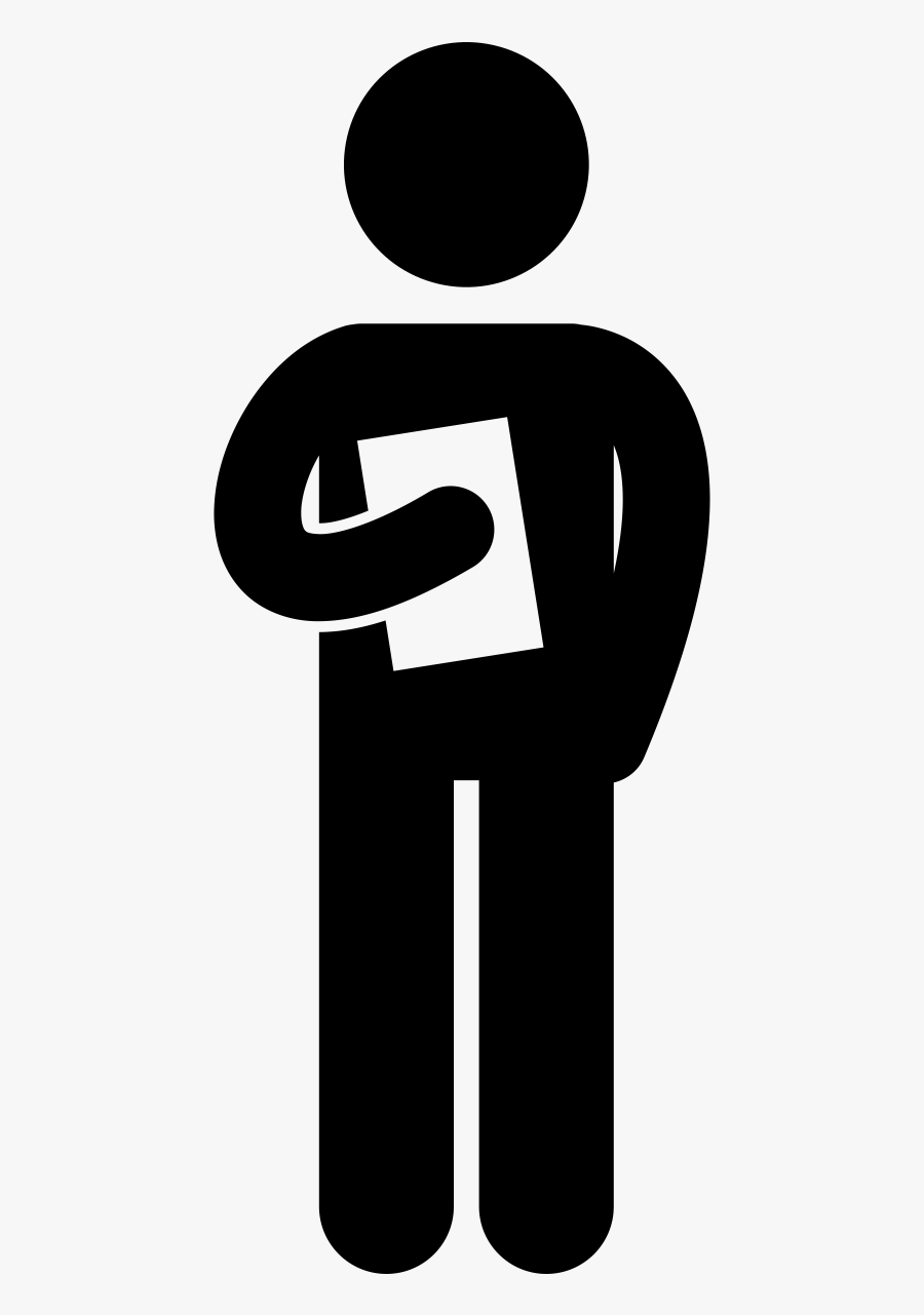 Icon Of Person Holding Reading Material - Person With Clipboard Icon, Transparent Clipart