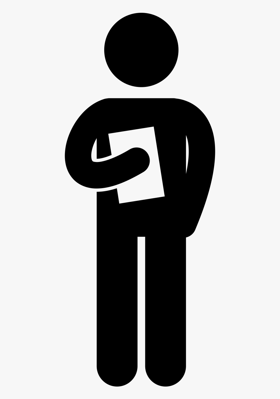 Icon Of Person Holding Reading Material - Person With Clipboard Icon