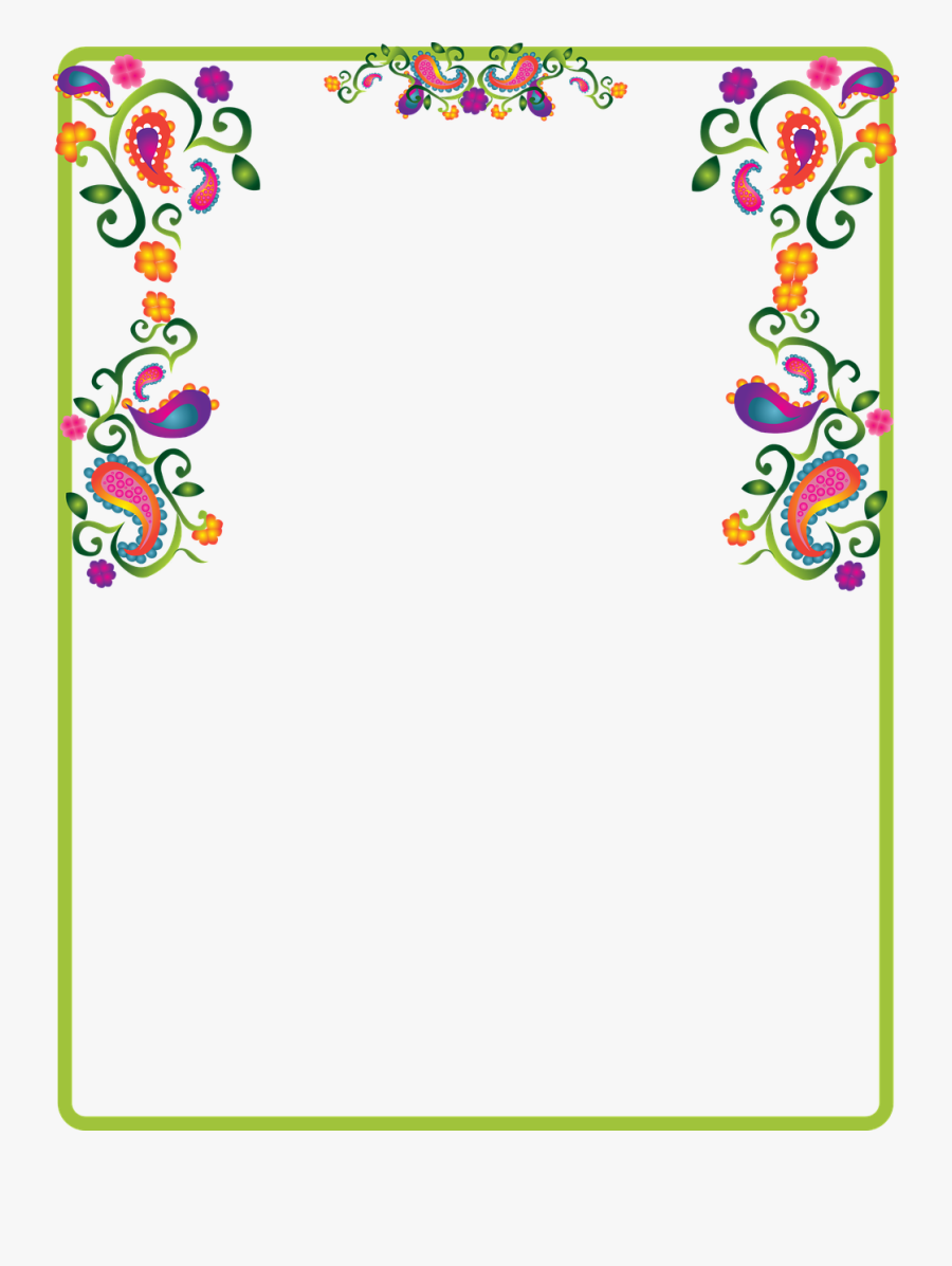Paisley Decoration Border Free Picture - Note Border, Transparent Clipart