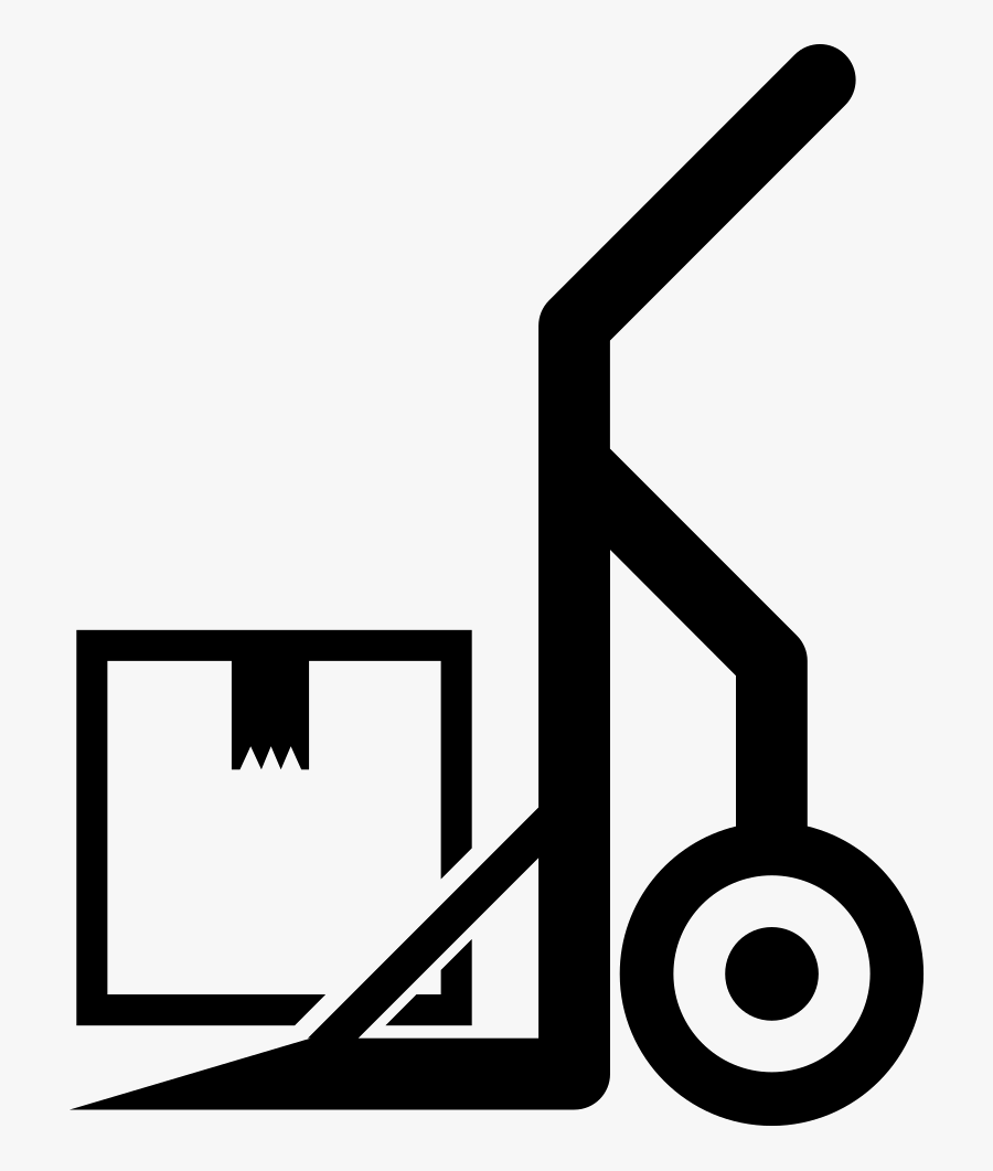 Hand Truck With A Box - Car, Transparent Clipart