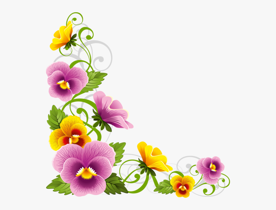 Download Flower Corner Border Png Clipart Borders And - Flower Borders Corner Png, Transparent Clipart