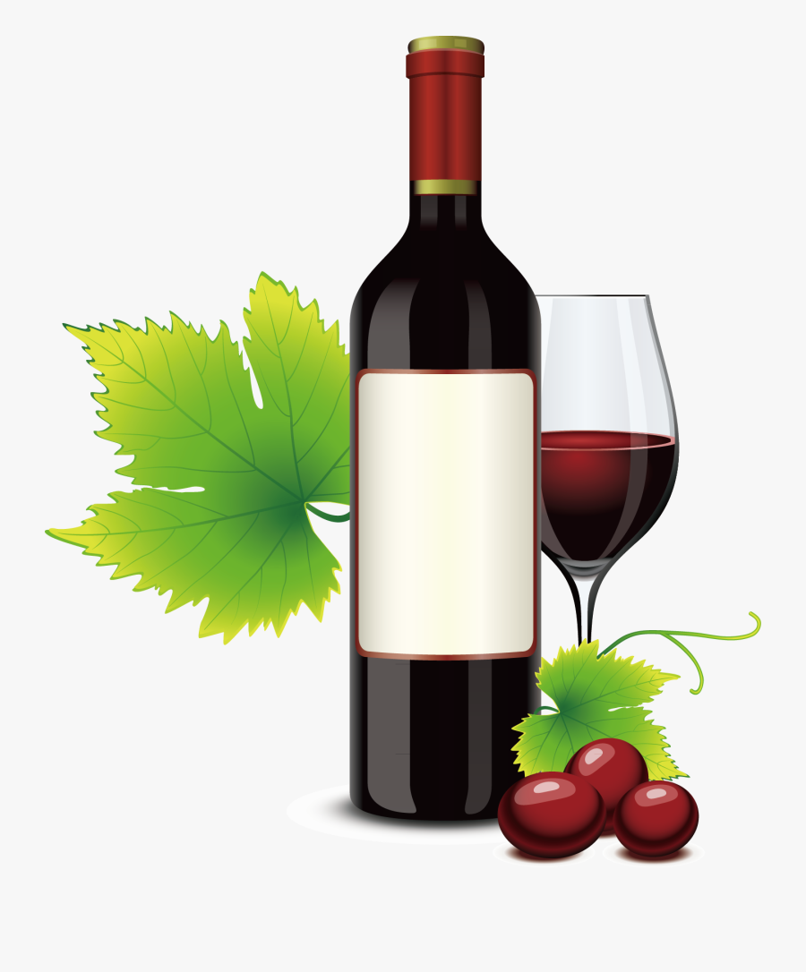 Red Wine Royalty-free Clip Art - Бутылка И Бокал Вина, Transparent Clipart