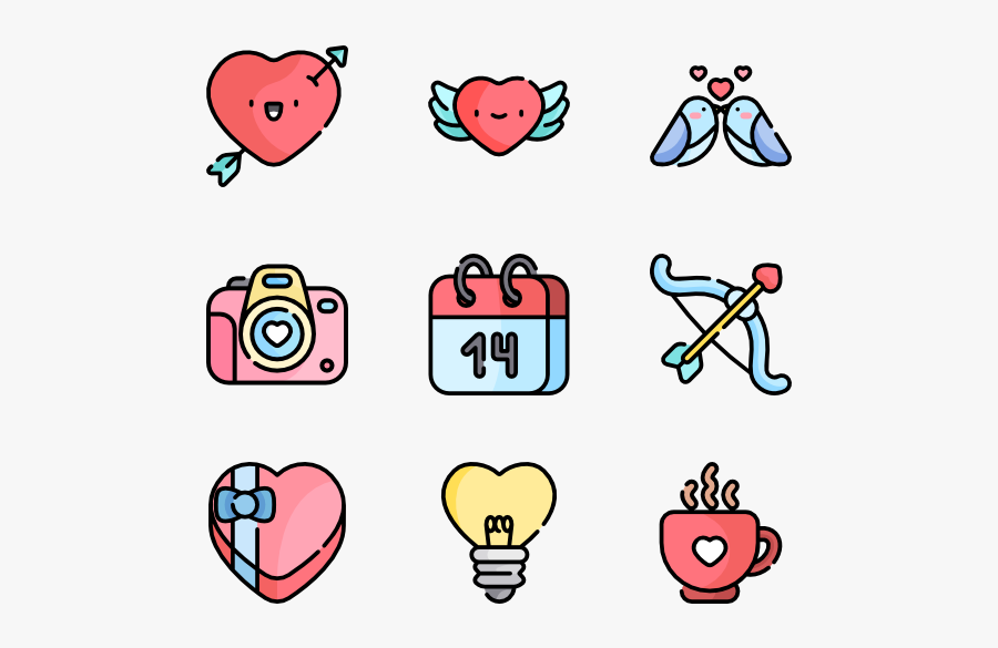 Valentine"s Day - Cartoon Calendar Icon Png, Transparent Clipart