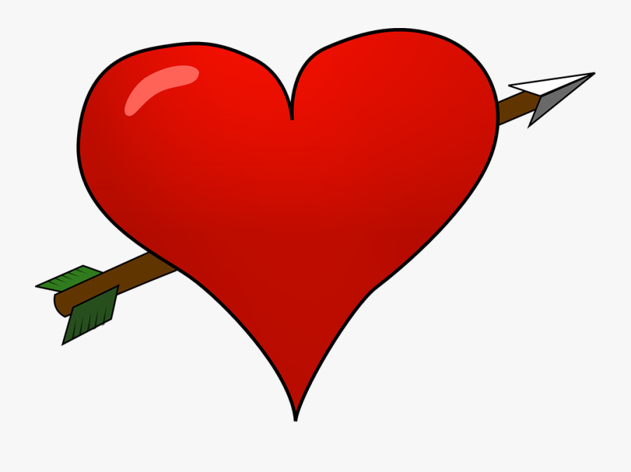 Heart Love Arrow Valentine Amor - Valentine Heart Clip Art, Transparent Clipart