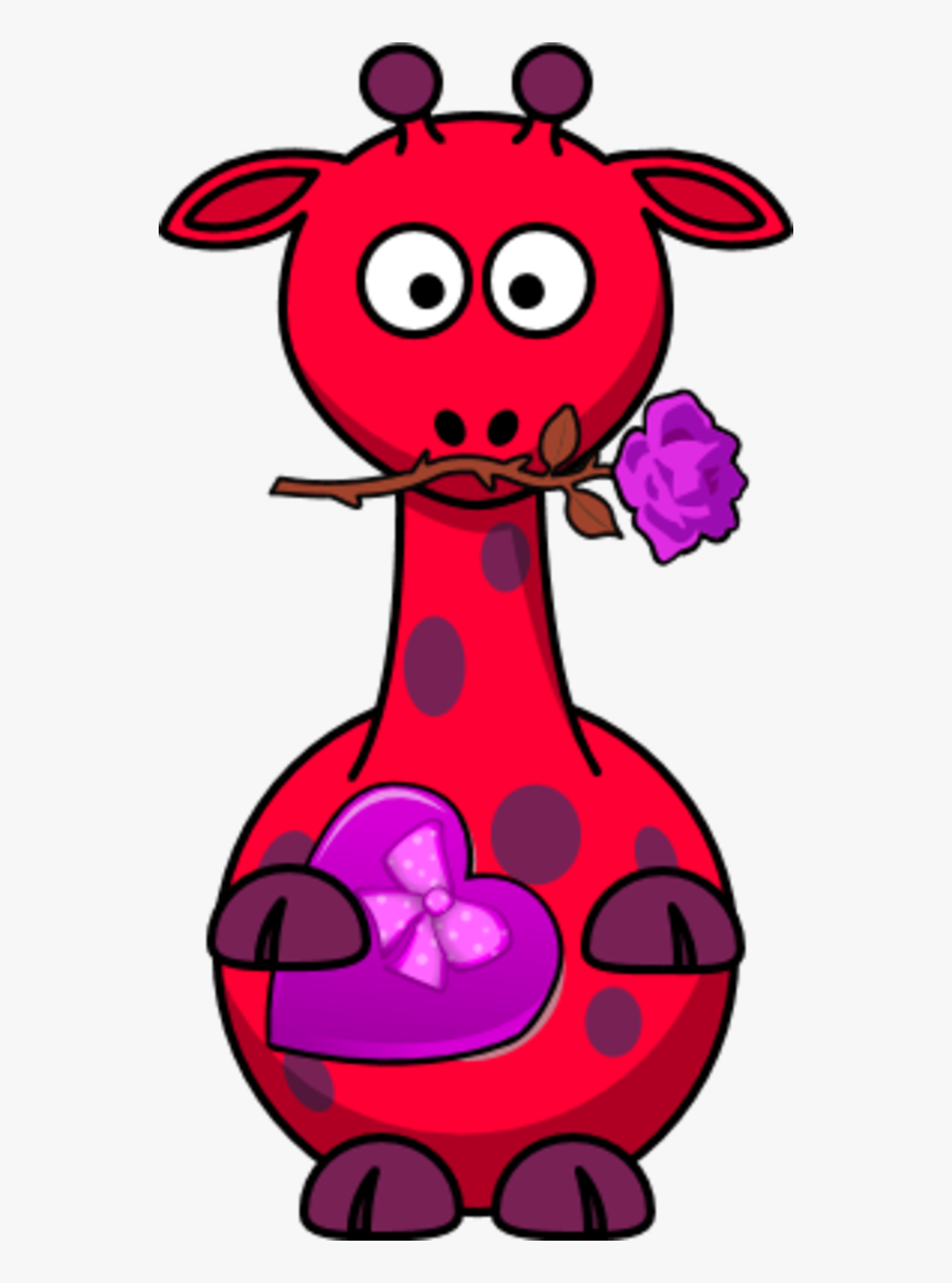 Giraffe Valentine Heart Love Romance - Giraffe Valentine Clip Art, Transparent Clipart