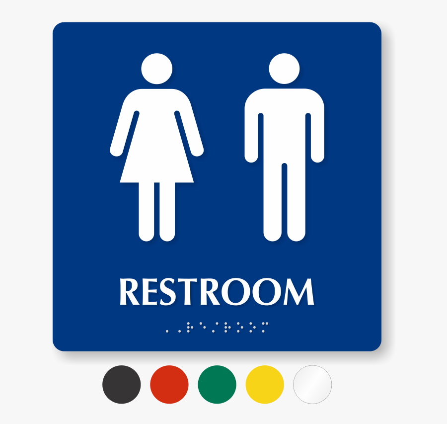 Men And Women Pictogram Braille Unisex Restroom Sign - Restroom Male Female Sign, Transparent Clipart