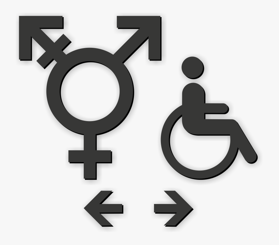 Handicap Gender Neutral Symbol Restroom Die Cut Sign - Poser Starter Pack, Transparent Clipart