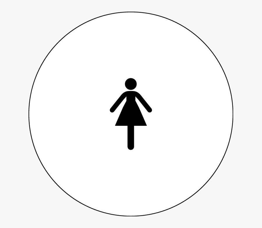 Female Restroom Ca Door Symbol With Pictogram - Sign, Transparent Clipart