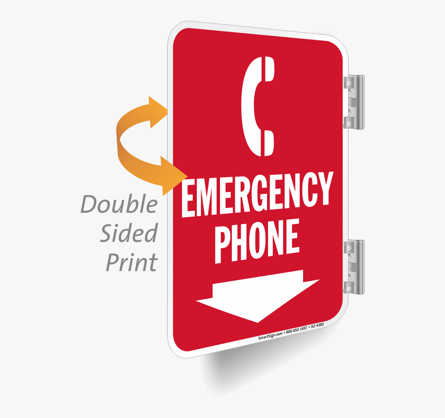 Emergency Phone Double Sided Metal Sign - Sign, Transparent Clipart