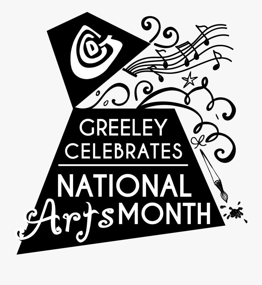 Greeley National Arts Month Logo Black & White - Sign, Transparent Clipart