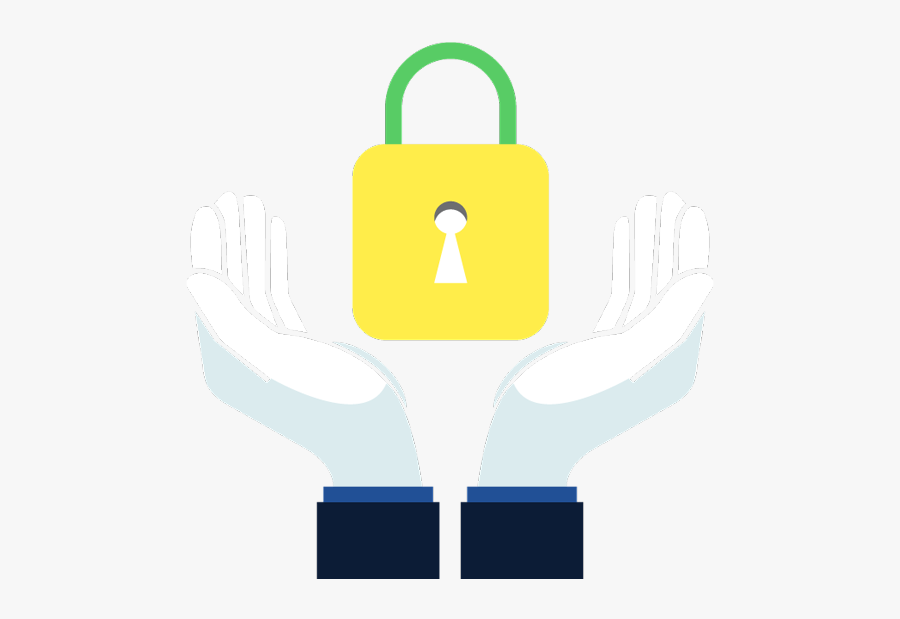 Two Hands Holding A Lock - Privacy In Your Hands, Transparent Clipart