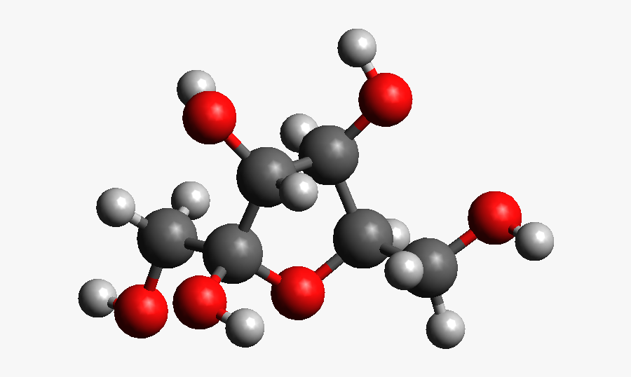 Fructose 3d Ball And Stick Model - Carbohydrate Ball And Stick Model, Transparent Clipart