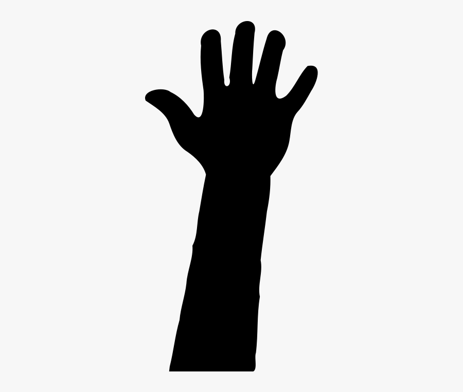 Raised Hand In Silhouette - Hand Reaching Up Png, Transparent Clipart