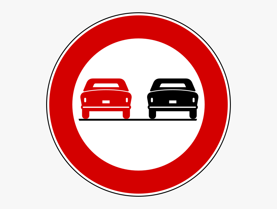 Italian Traffic Signs - Segnali Divieto Di Sorpasso, Transparent Clipart