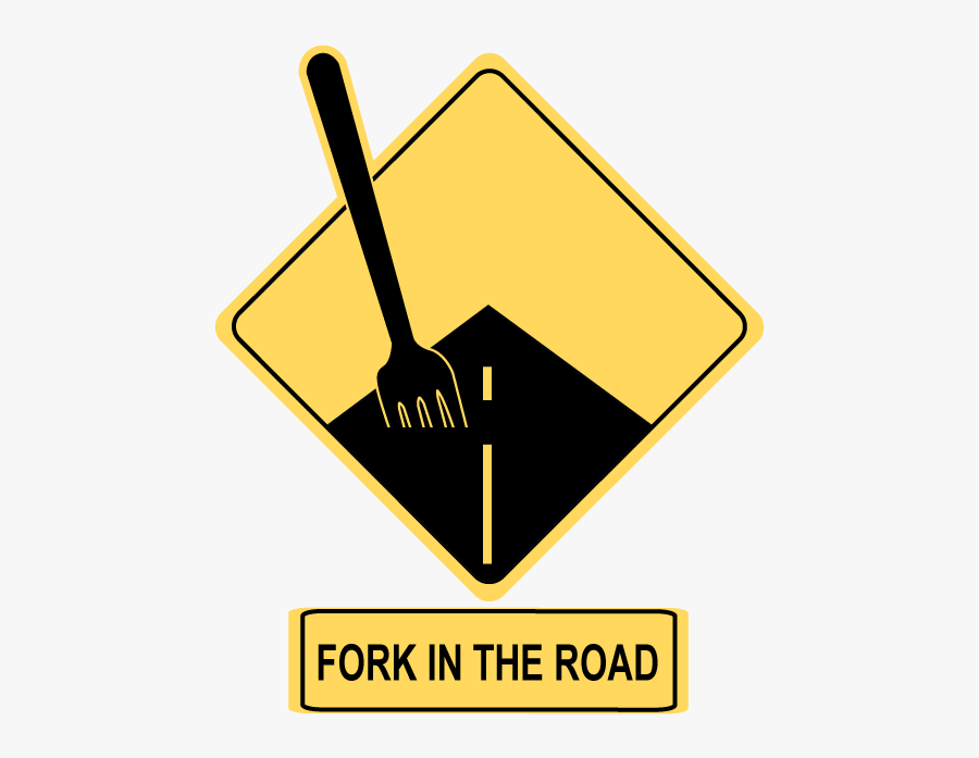 Fork In The Road - Clip Art Fork In The Road Sign, Transparent Clipart