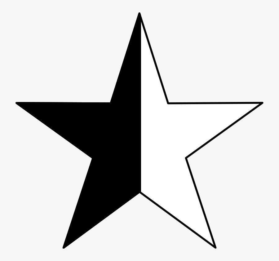 Political Clip Art Download - Half Black Half White Star, Transparent Clipart