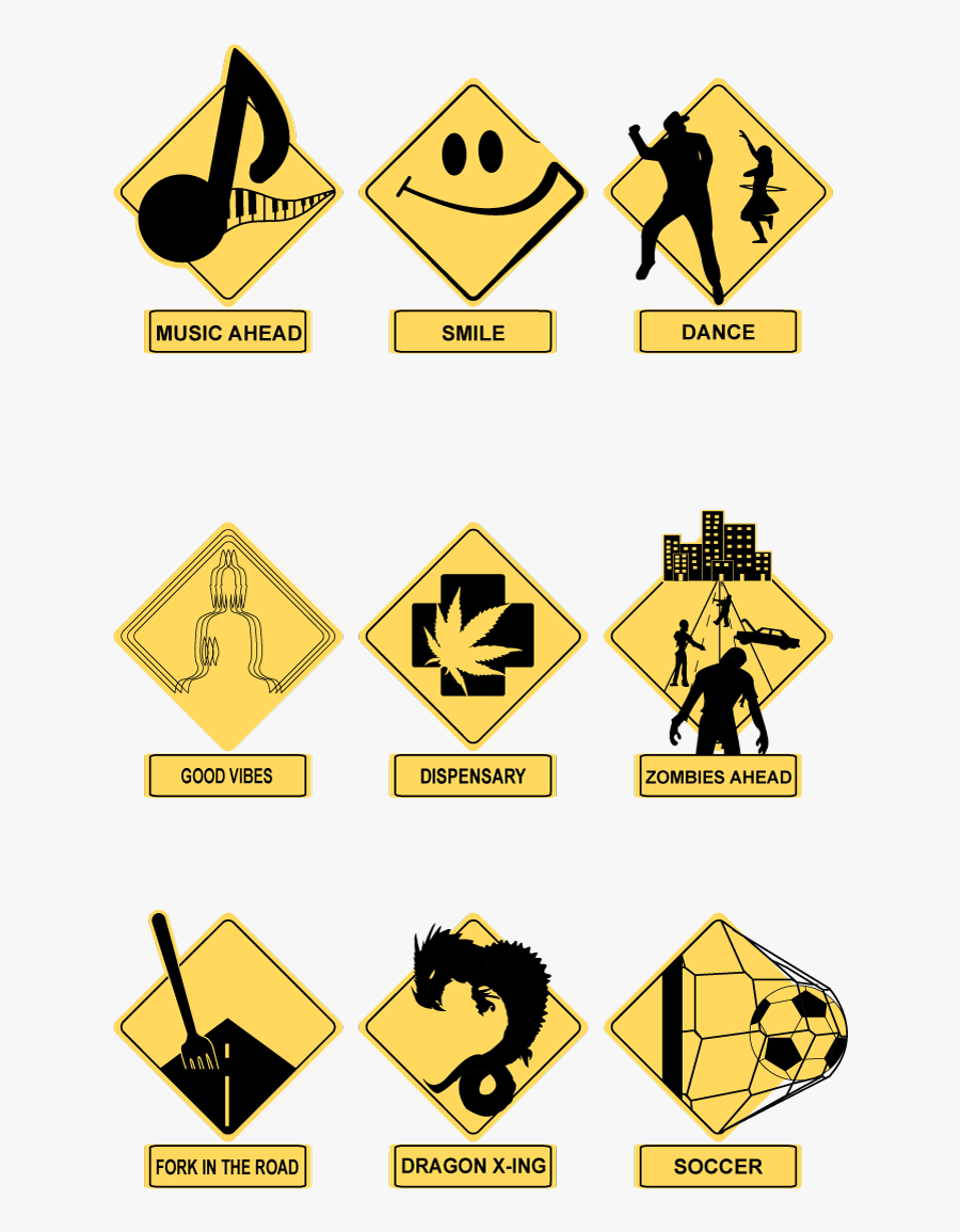 Road Signs, Transparent Clipart