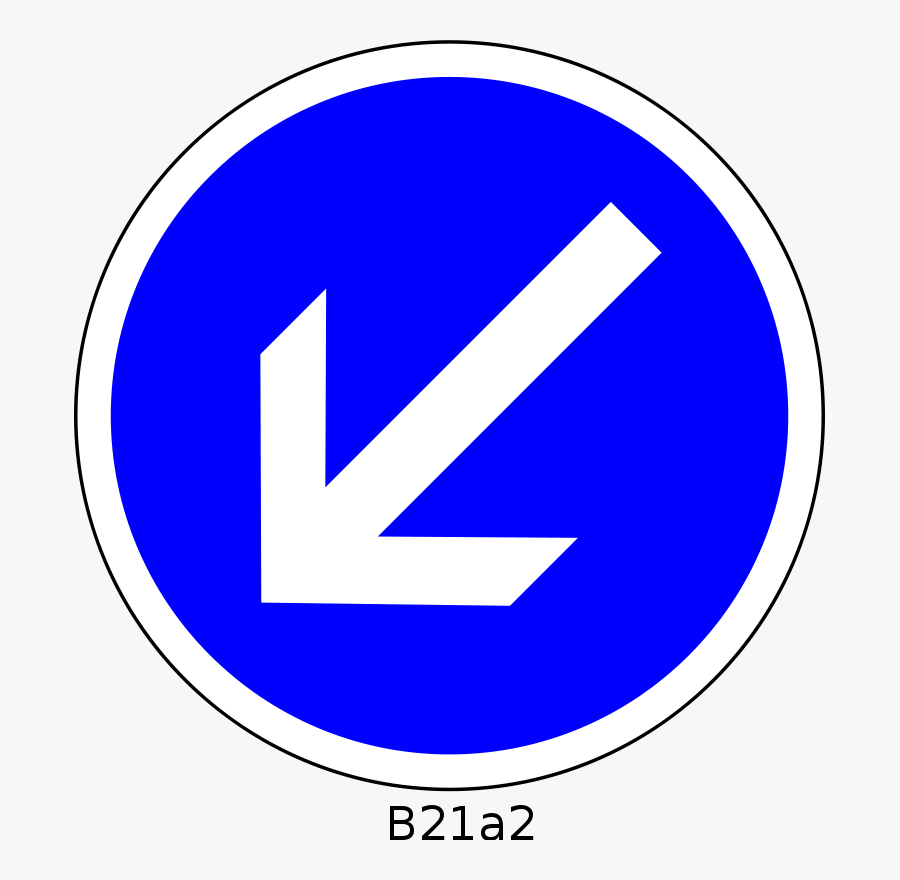 B21a2 - Keep Left Road Sign, Transparent Clipart