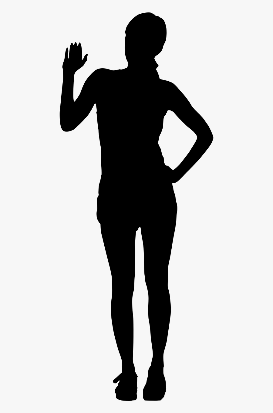 Silhouette Hand Raised Free Picture - Female Silhouette Bye Png, Transparent Clipart