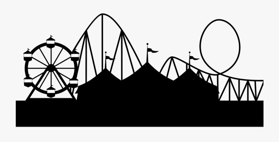 Transparent Amusement Park Clipart - Roller Coaster Silhouette Png , Free Transparent Clipart
