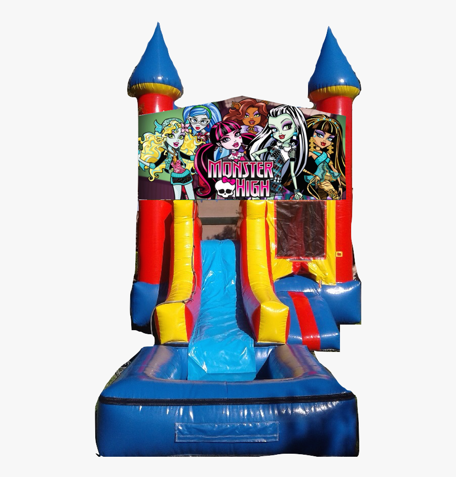Water Slide Castle Combo Front Jumper Monster High - Minecraft Waterslide Bounce House, Transparent Clipart
