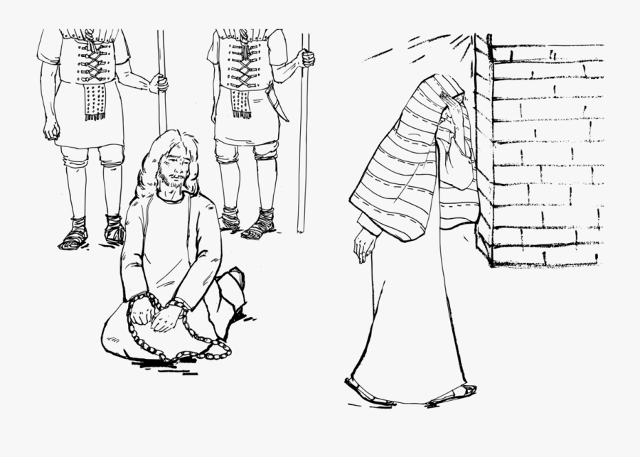 Art,text,shoe - Coloring Jesus Sad When Peter Deny Him, Transparent Clipart