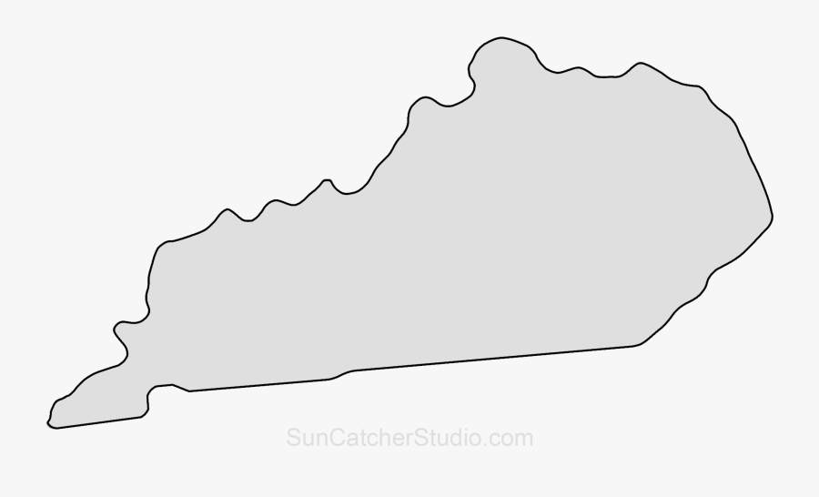 Kentucky Map Outline Png Shape State Stencil Clip Art, Transparent Clipart