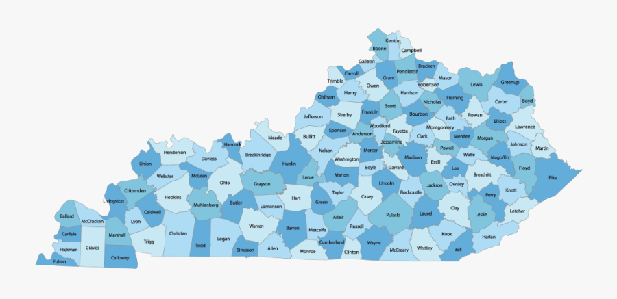 Map Of Kentucky Counties, Transparent Clipart
