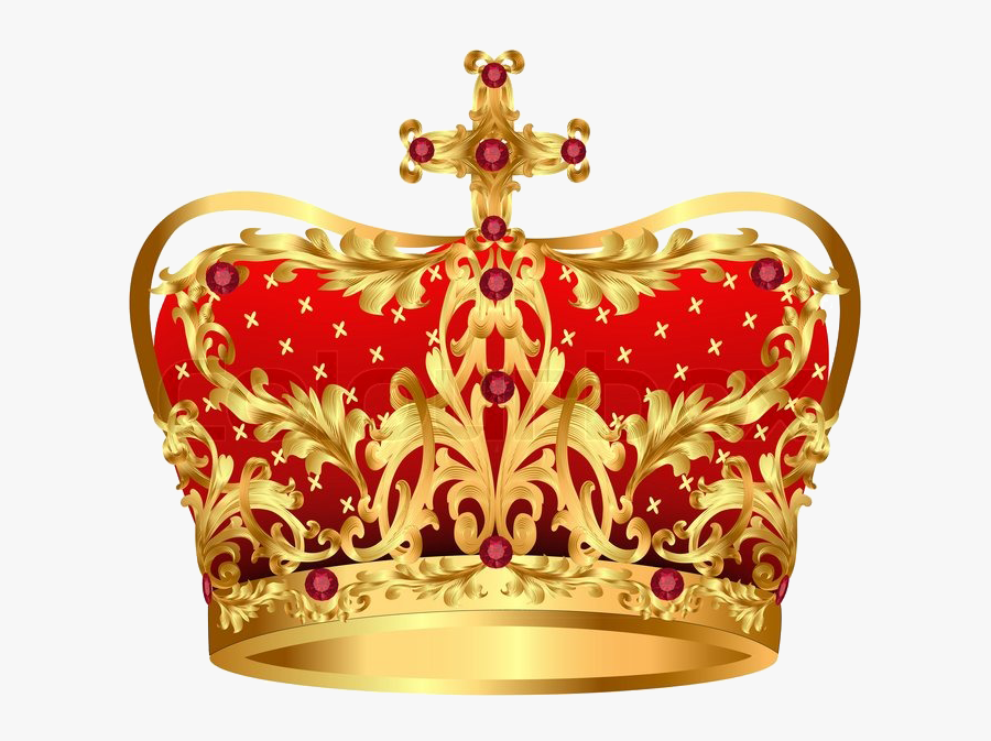 Royal Gold Crown With Red Precious Stones Png Clipart - Red And Gold Royalty Crown, Transparent Clipart